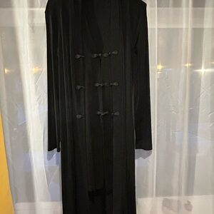 Chico’s Travelers 2-Piece Layered Duster Cardigan - Black Knit Toggle Closure